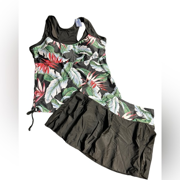 SUMMER MAE womens modest tankini w skirt bottom swimwear set size XL NWT - Picture 2 of 13